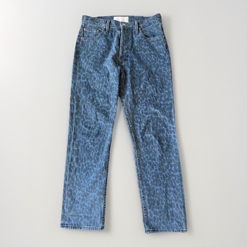 MOTHER Superior The Tomcat Ankle‎ Jeans 27 Sinister Blue Leopard $248
